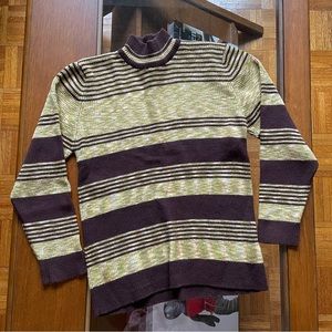 Vintage Japanese Pure Wool Sweater - Green, orange, and brown